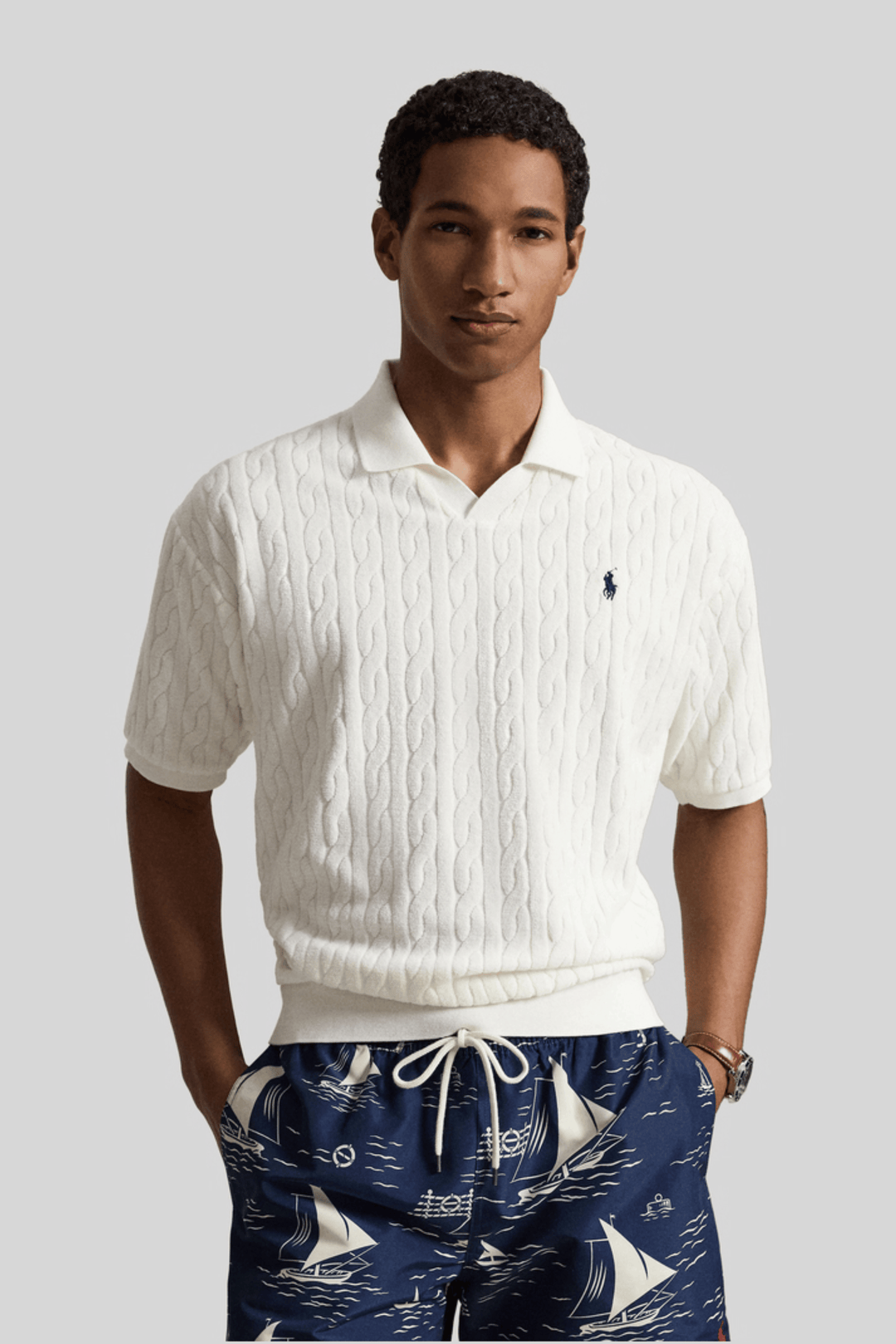 Polo tricotada em lã - Ralph Lauren