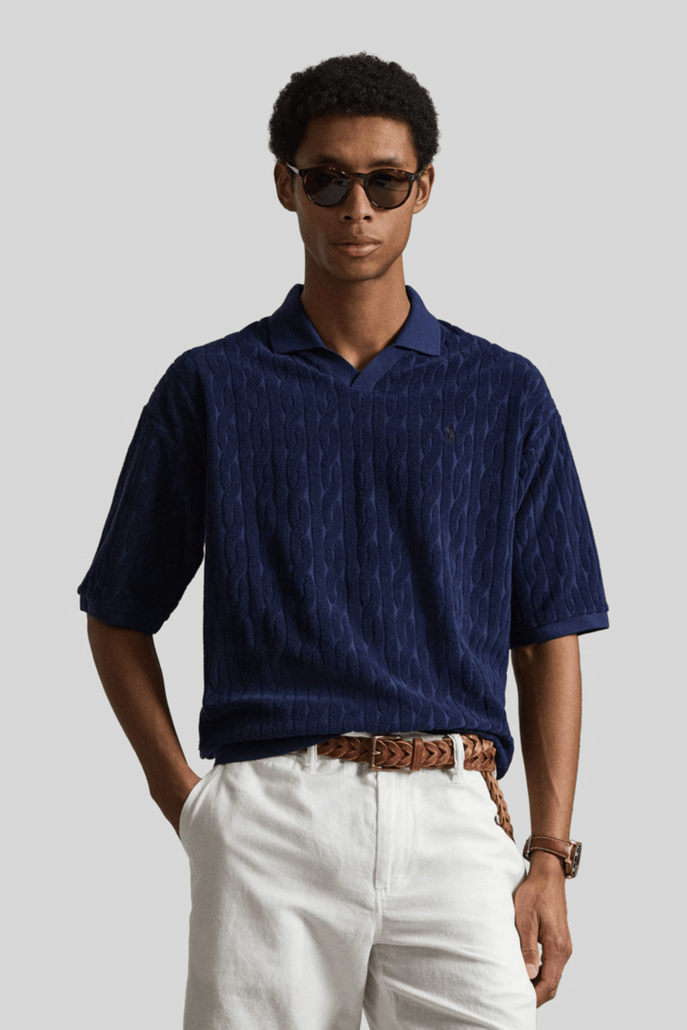 Polo tricotada em lã - Ralph Lauren